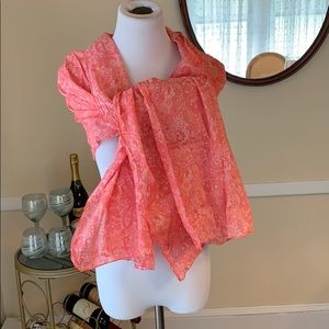 Lands' End Coral Paisley Wrap